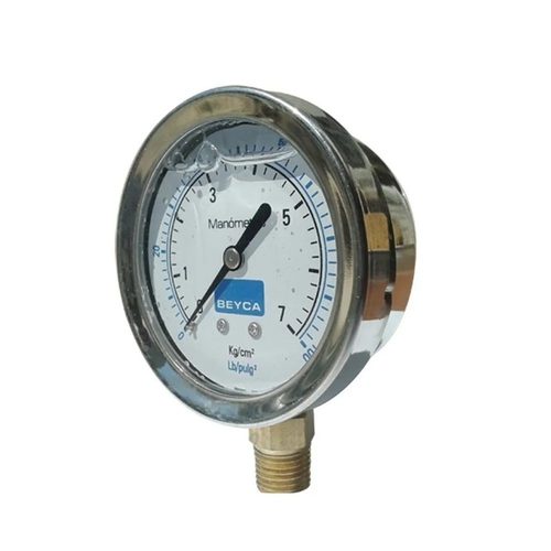 Manometro con glicerina 7 bares apto intemperie Beyca